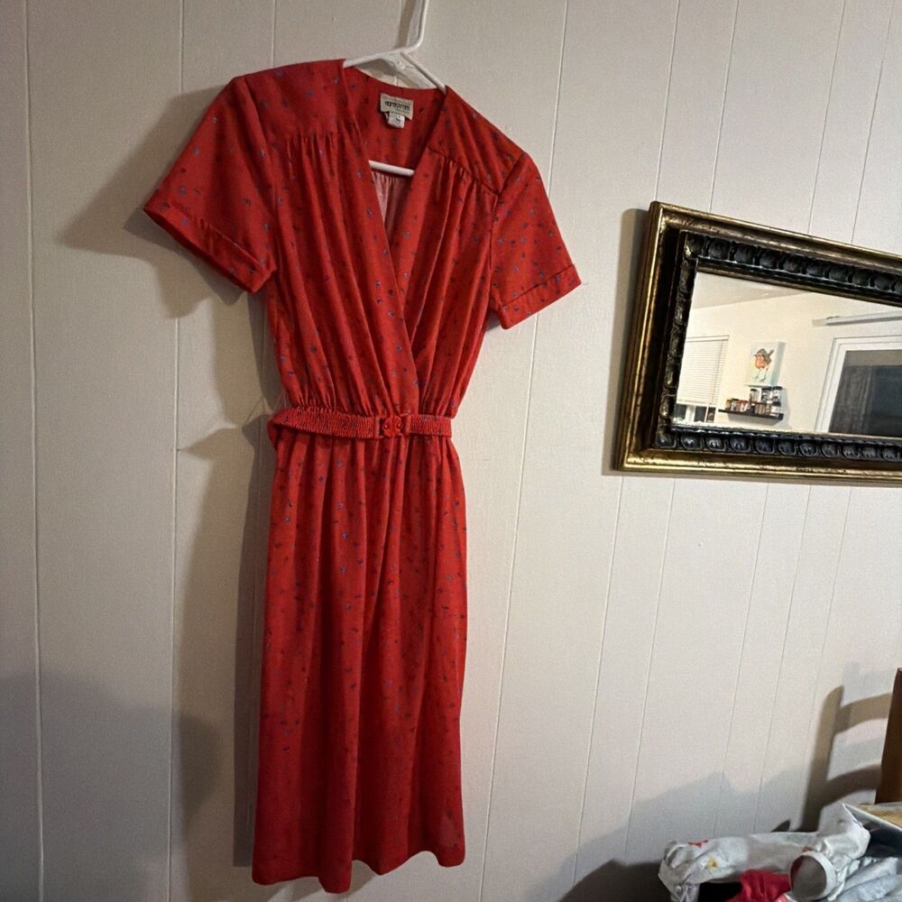 Nordstrom Belted Dress Women's Size 6 Vintage Midi